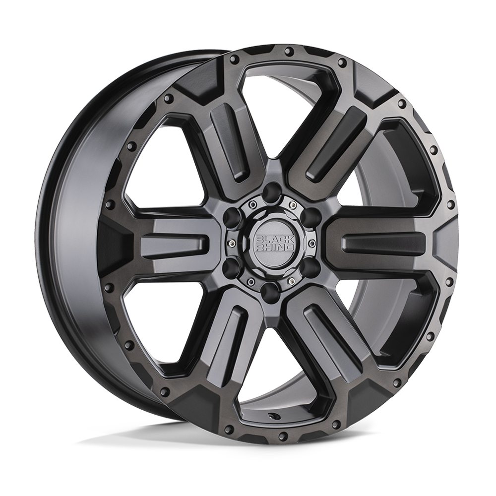 [LLCTBRCHN017038] 17X8.5 6X139.7/12 BLACK RHINO WANAKA MATTE GUNMETAL W/BRUSHE