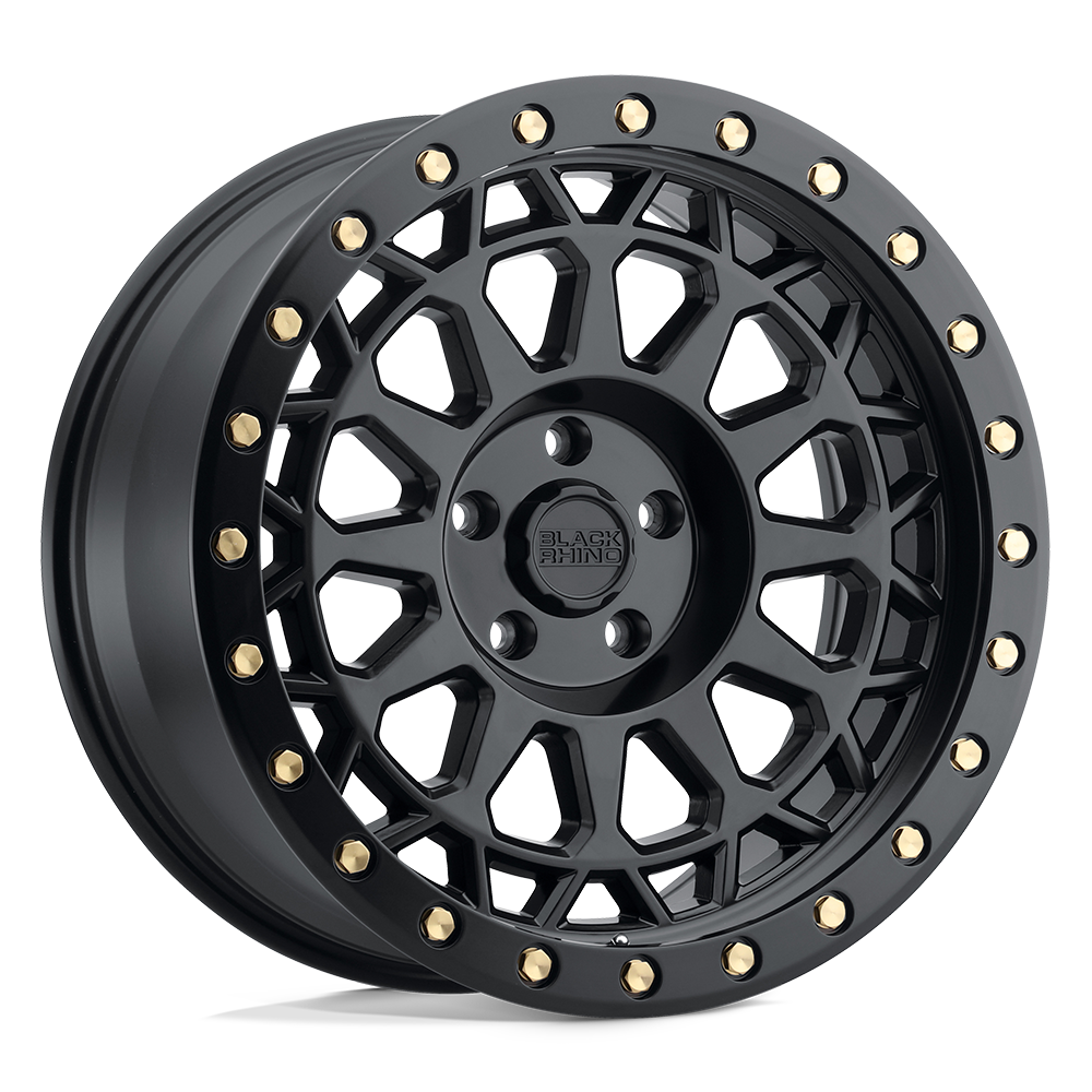 [LLCTBRCHN017081] 17X9.0 6X139.7/-12 BLACK RHINO PRIMM MATTE BLACK BRASS BOLTS