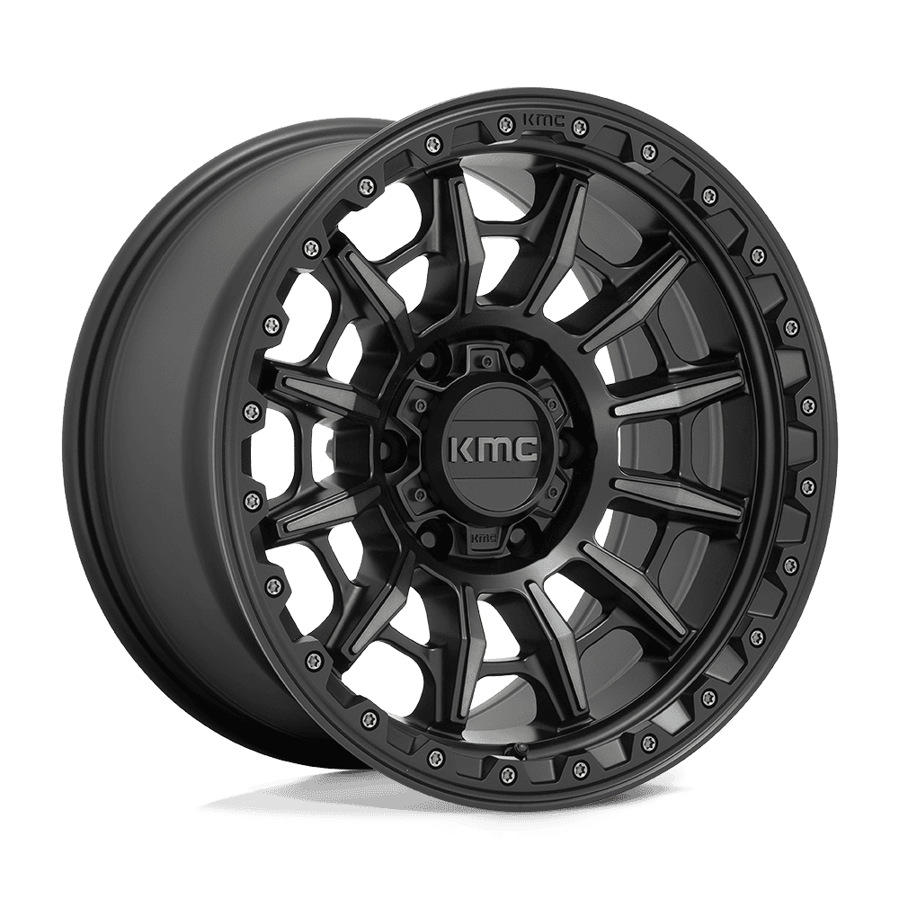 [LLCTKMCHN017004] 17X9.0 6X139.7/00 KMC KM547 CARNAGE SATIN BLACK W/GRAY TINT