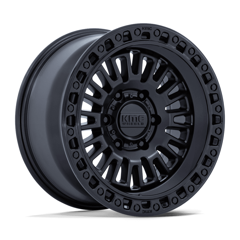 [LLCTKMCHN017010] 17X8.5 6X139.7/00 KMC KM554 AZTEC MATTE BLACK W/GLOSS BLACK