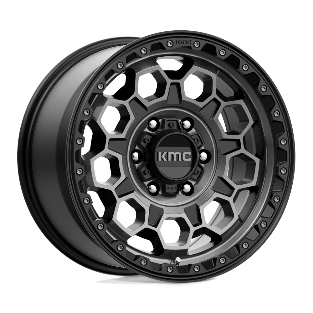 [LLCTKMCHN017018] 17X9.0 6X139.7/00 KMC TREK SATIN BLACK WITH GRAY TINT CB106.
